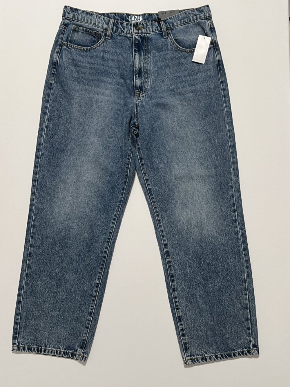 Lazer Jeans *NWT Loose Fit Medium Wash Straight Leg Blue Denim Men's size 36x30 - Picture 7 of 8